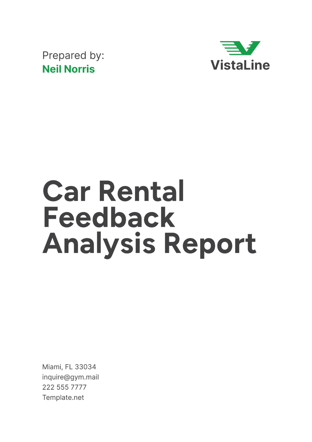 Car Rental Feedback Analysis Report Template - Edit Online & Download