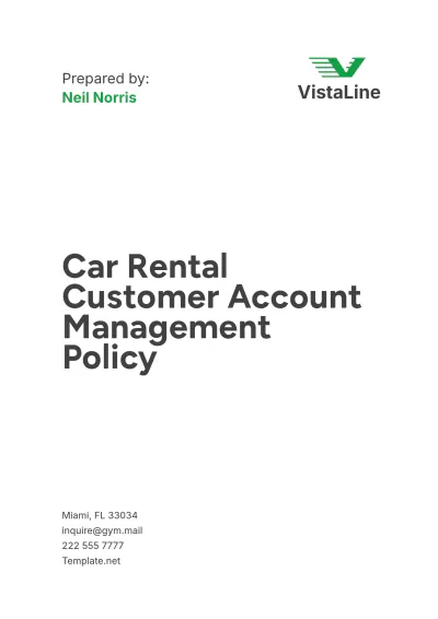 Free Car Rental Customer Account Management Policy Template to Edit Online