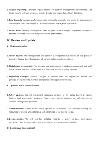 Free Car Rental Customer Account Management Policy Template to Edit Online