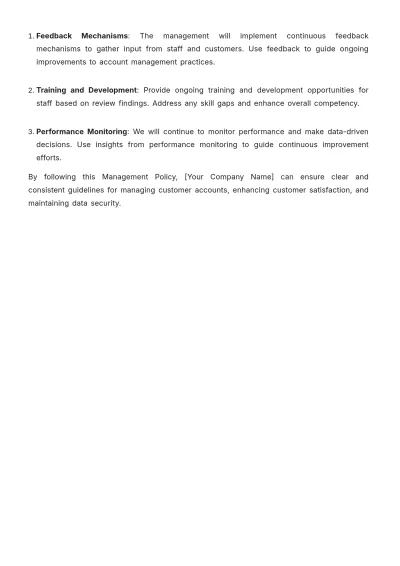 Free Car Rental Customer Account Management Policy Template to Edit Online