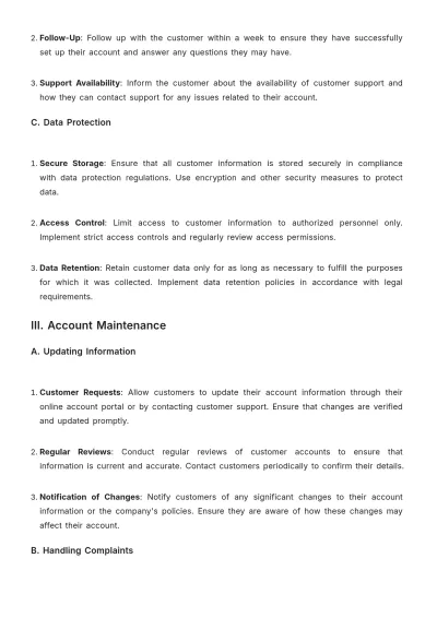 Free Car Rental Customer Account Management Policy Template to Edit Online