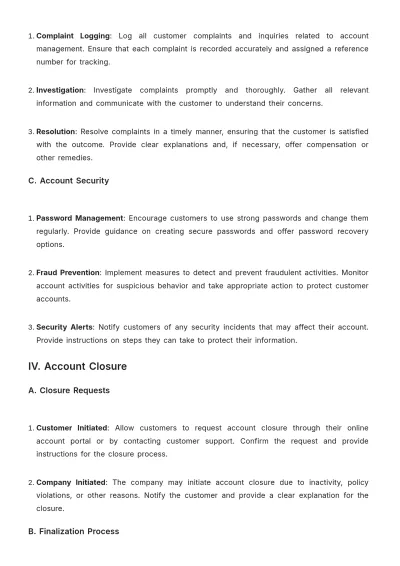 Free Car Rental Customer Account Management Policy Template to Edit Online