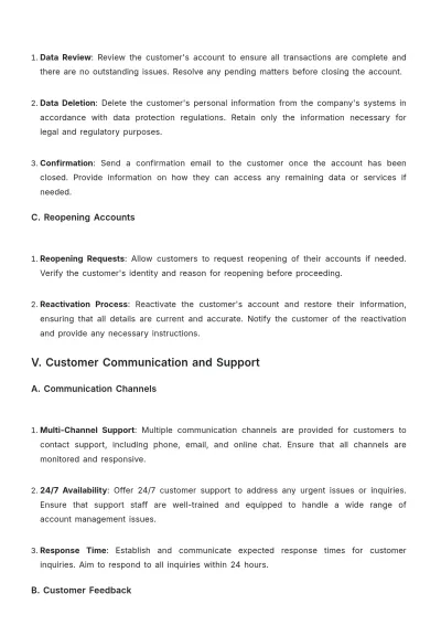 Free Car Rental Customer Account Management Policy Template to Edit Online