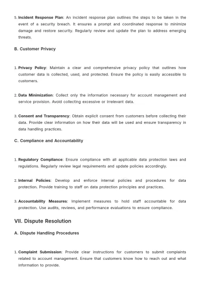 Free Car Rental Customer Account Management Policy Template to Edit Online