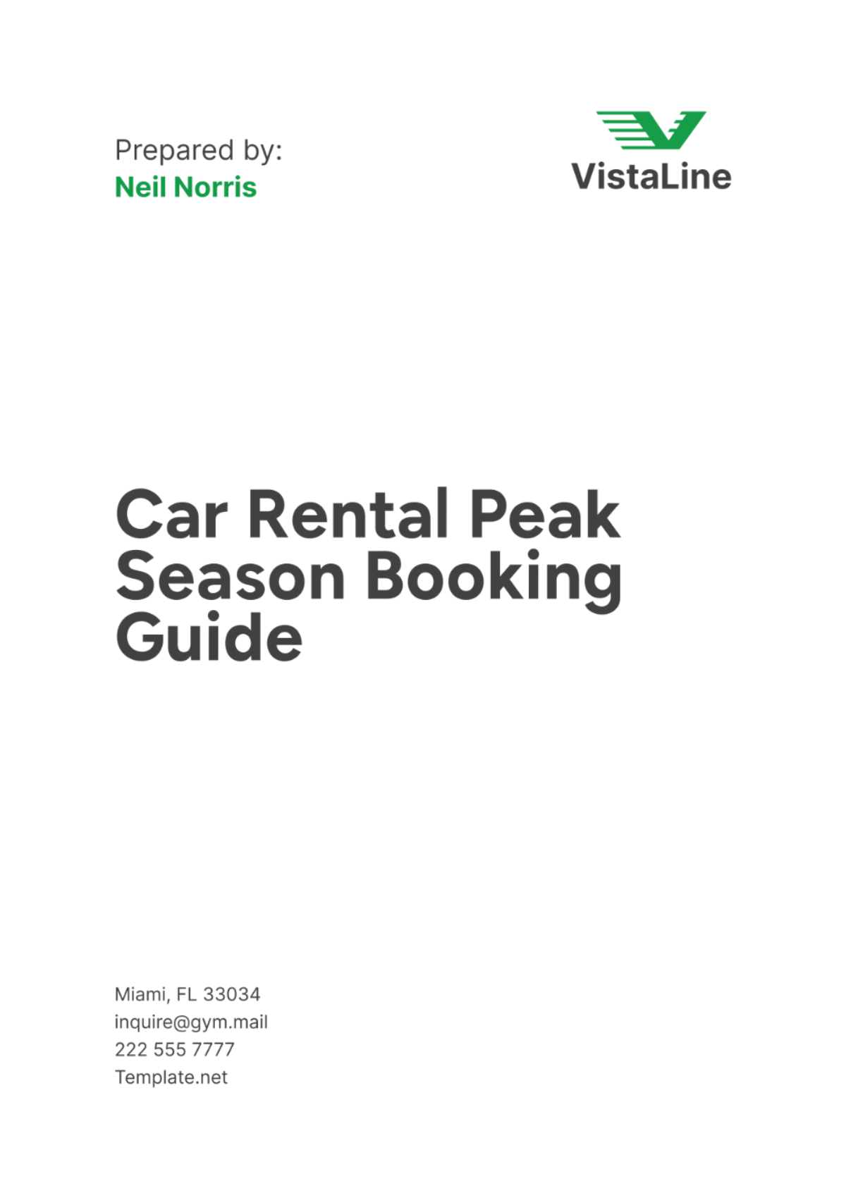 Car Rental Peak Season Booking Guide Template - Edit Online & Download