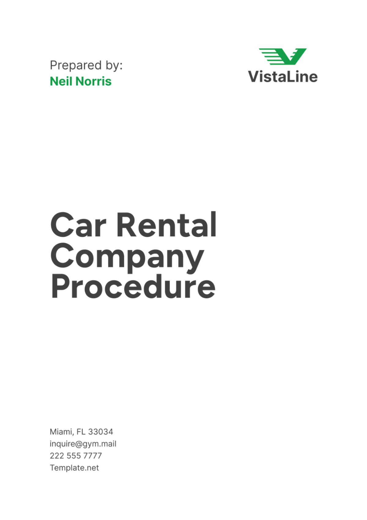 Car Rental Company Procedure Template - Edit Online & Download