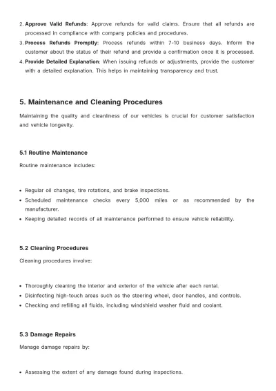 Free Car Rental Company Procedure Template to Edit Online