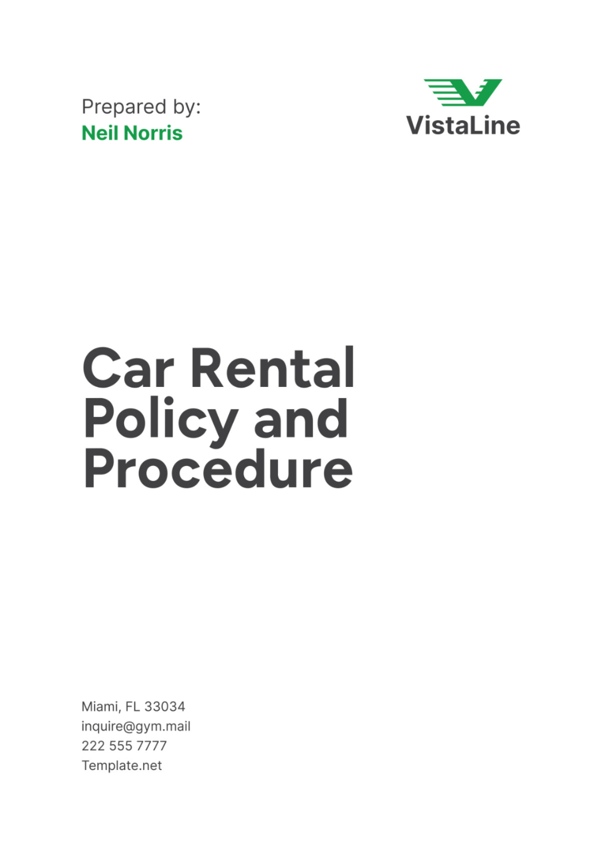 Car Rental Policy and Procedure Template - Edit Online & Download