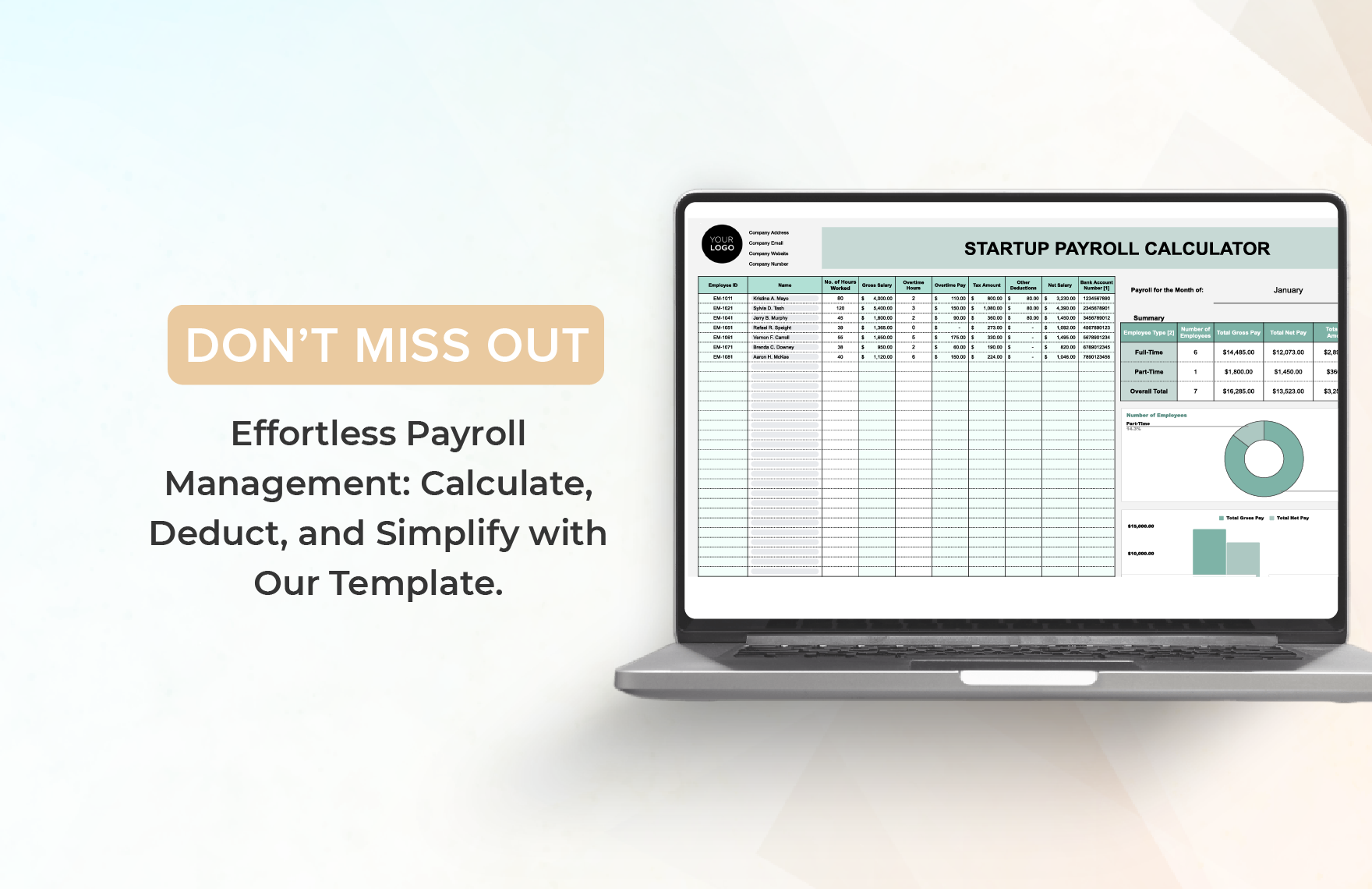 Startup Payroll Calculator Template