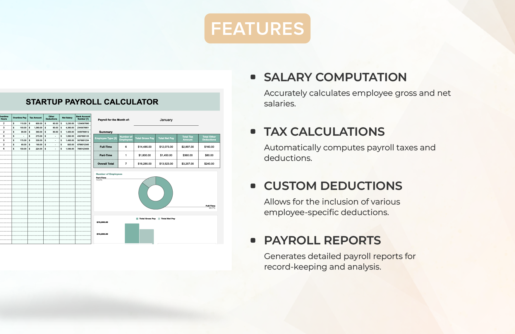 Startup Payroll Calculator Template