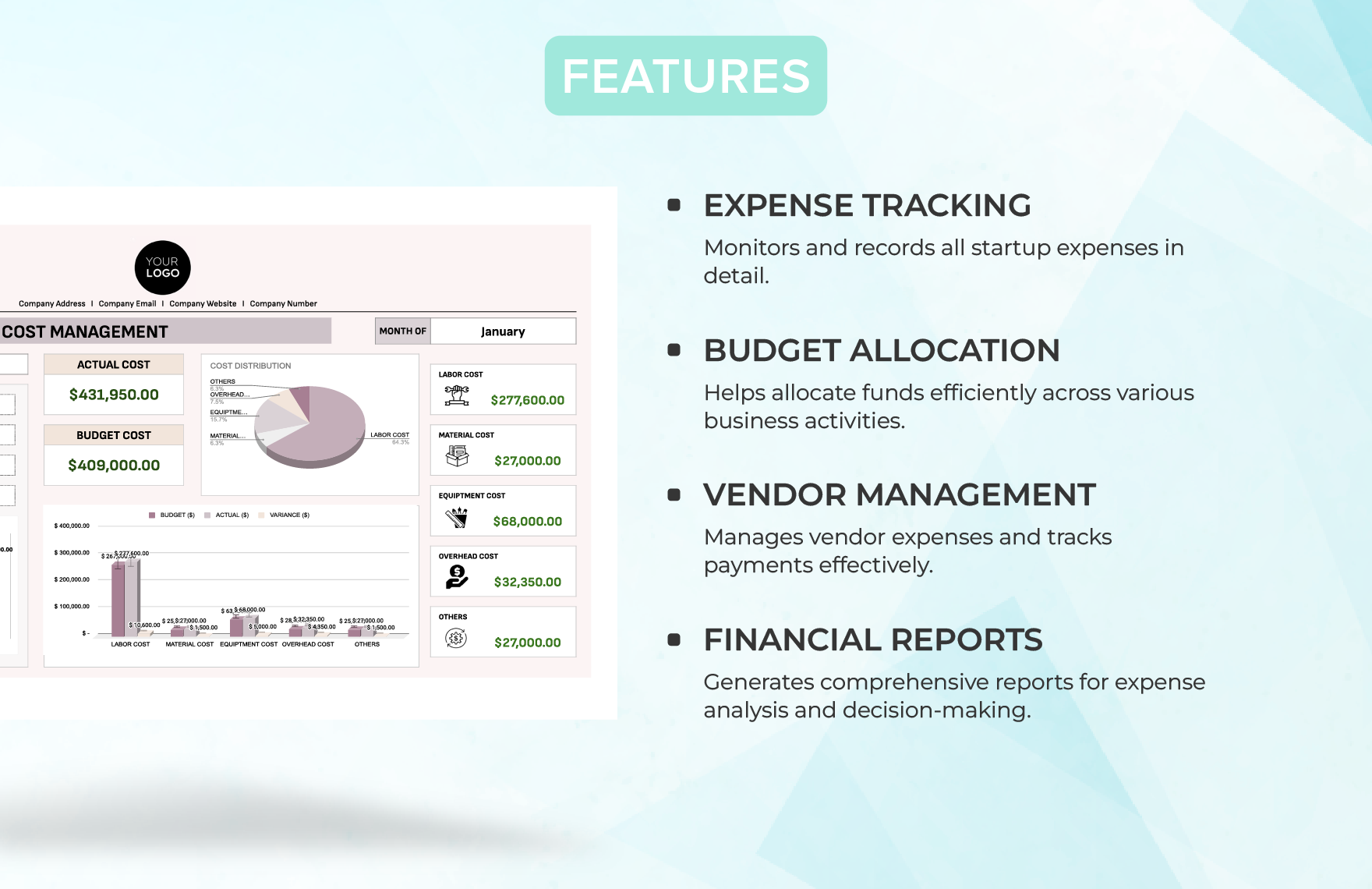 Startup Cost Management Template