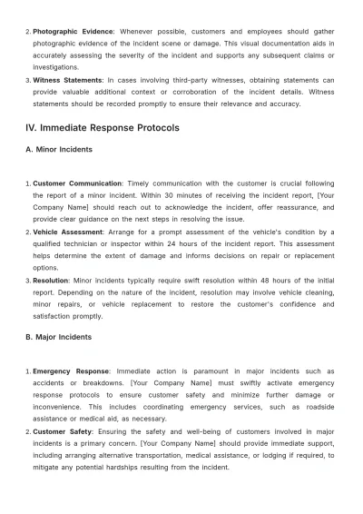 Free Car Rental Customer Incident Strategy Template to Edit Online
