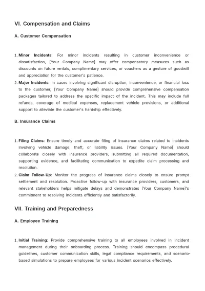 Free Car Rental Customer Incident Strategy Template to Edit Online