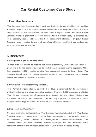 Free Car Rental Customer Case Study Template to Edit Online