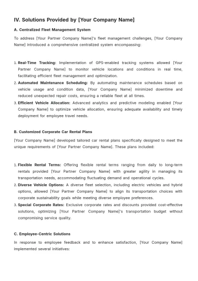 Free Car Rental Customer Case Study Template to Edit Online