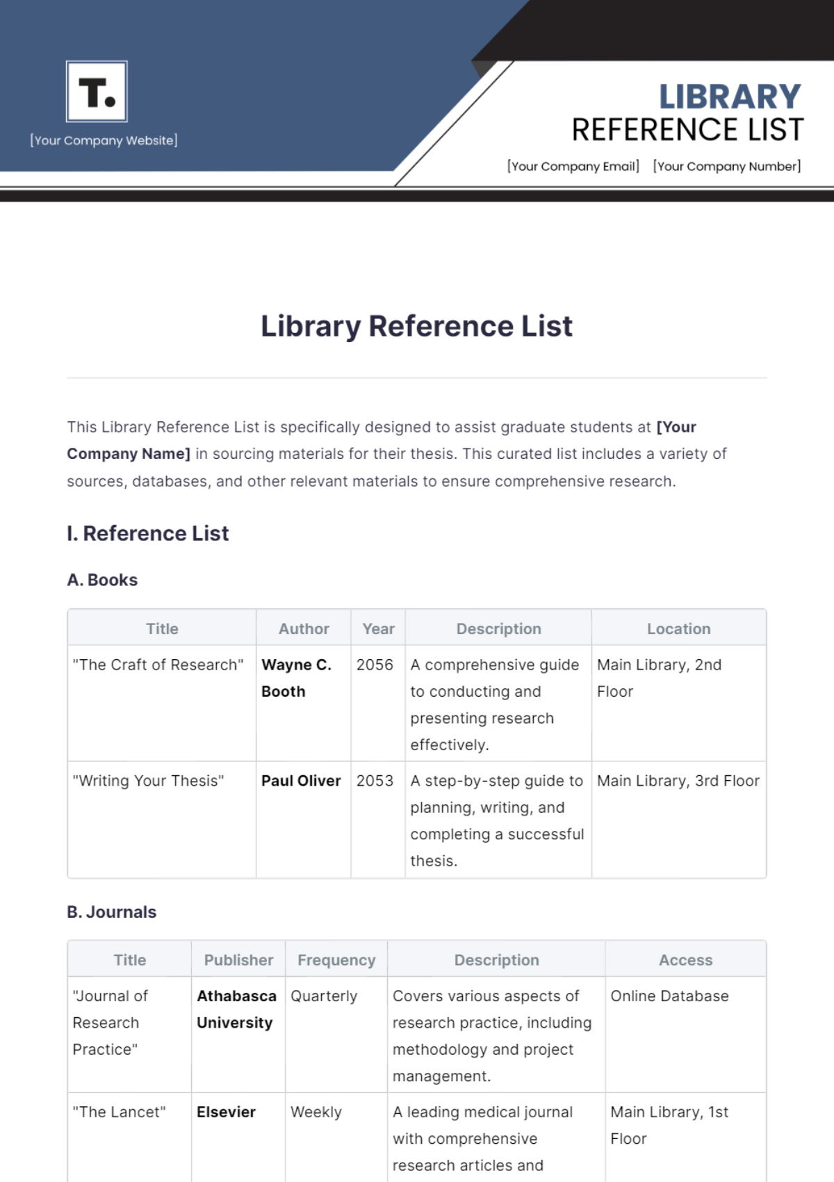 Library Reference List Template - Edit Online & Download