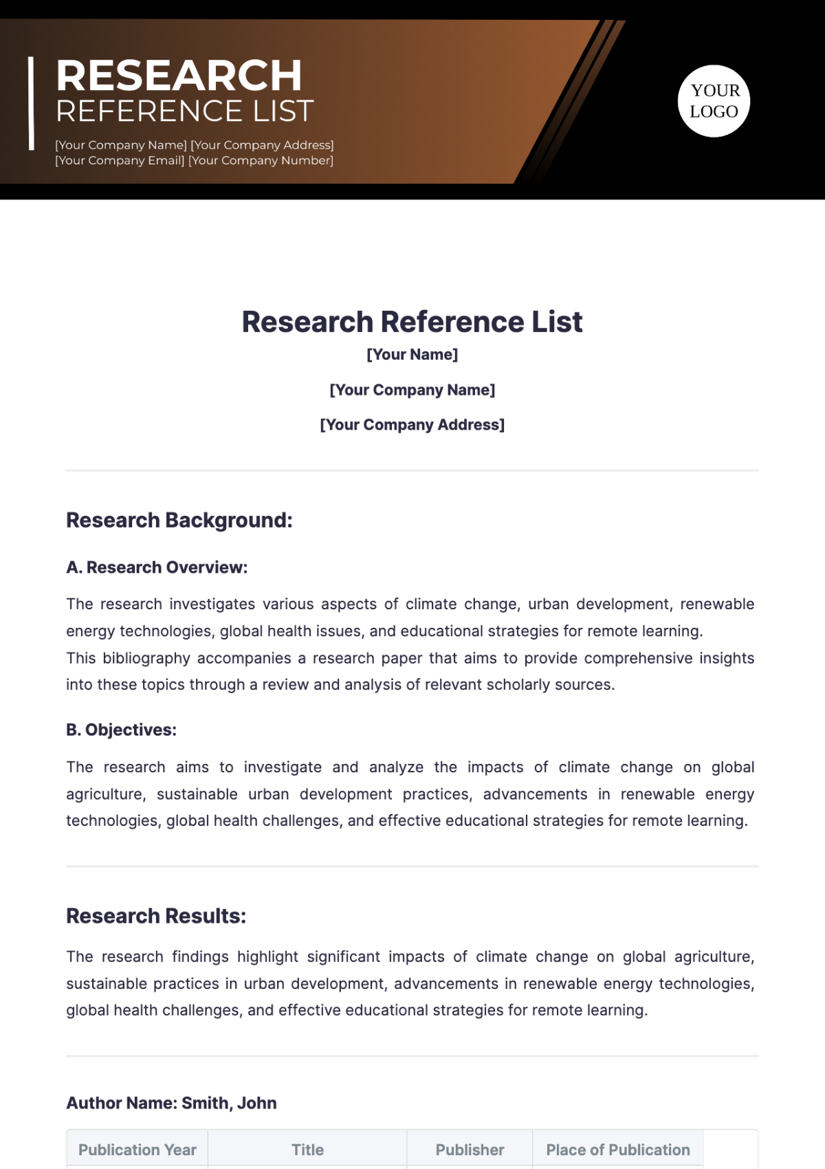 Research Reference List Template - Edit Online & Download