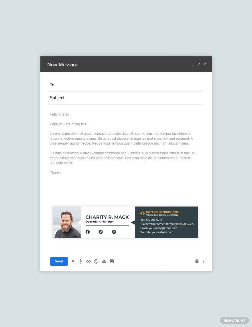Construction Manager Email Signature Template