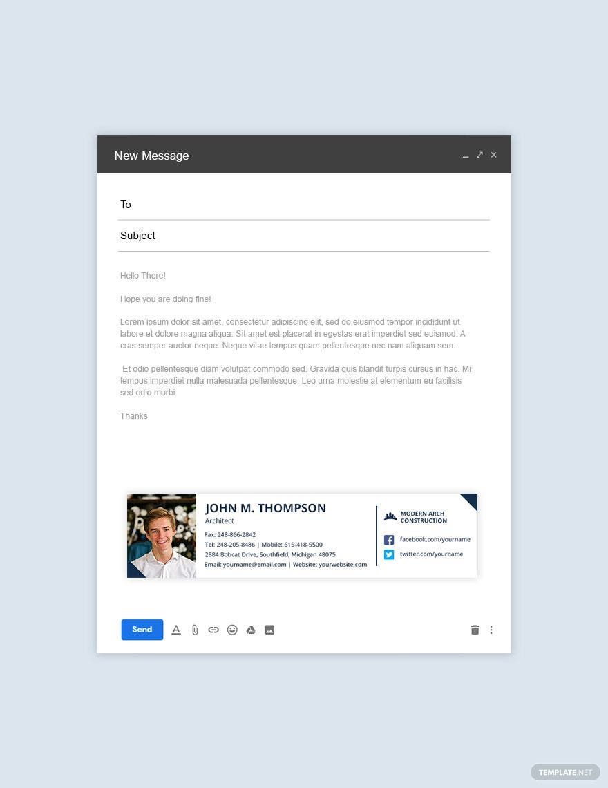 Construction Company Email Signature Template in PSD, Outlook, HTML5