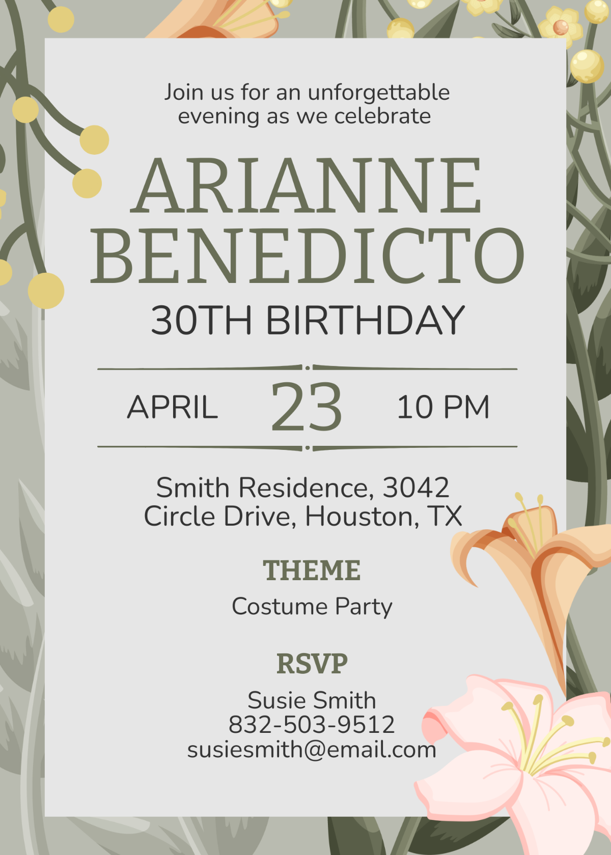 30th Birthday Celebration Invitation