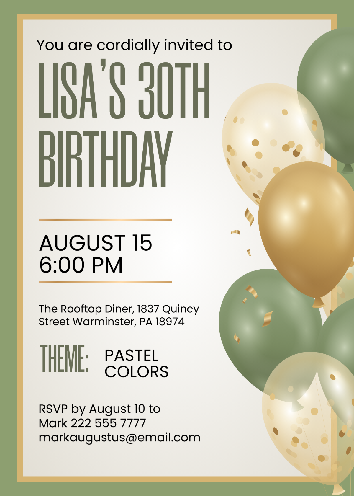 30th Birthday Event Invitation