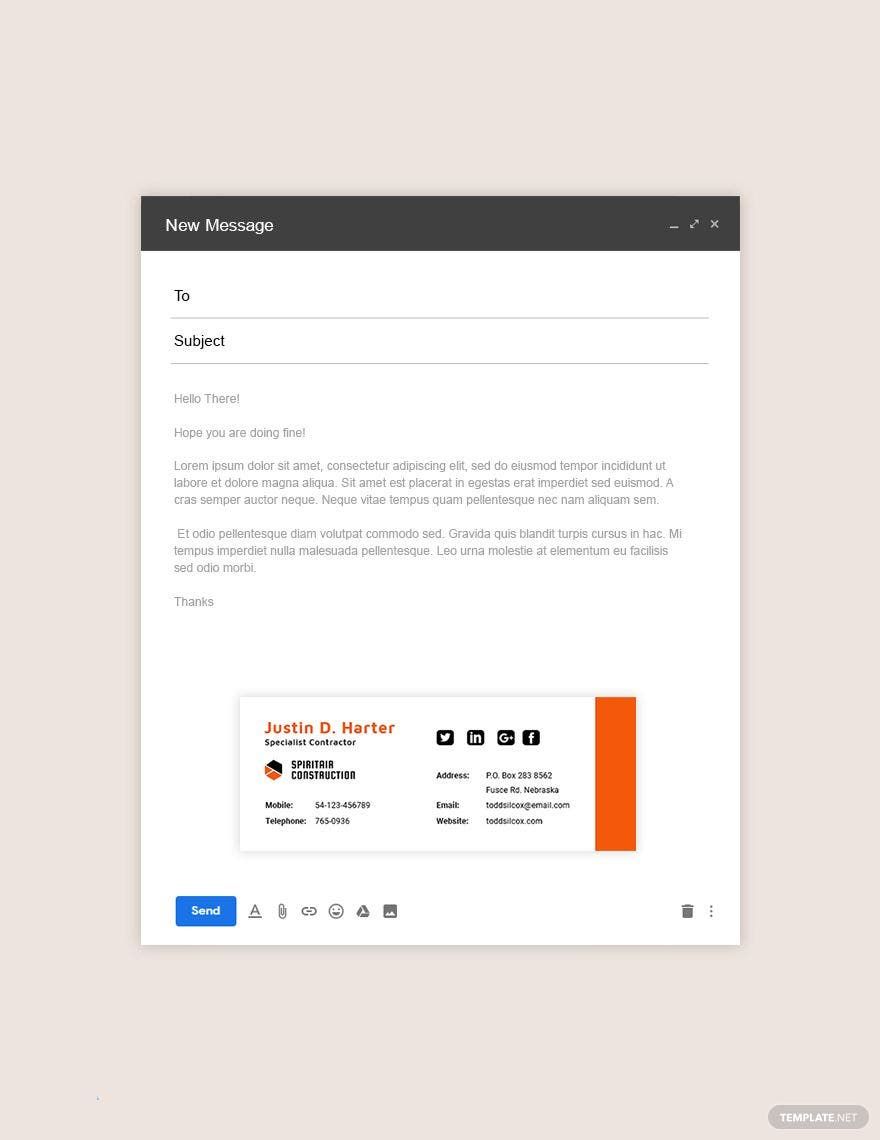 Contractor Email Signature Template in PSD, Outlook, HTML5