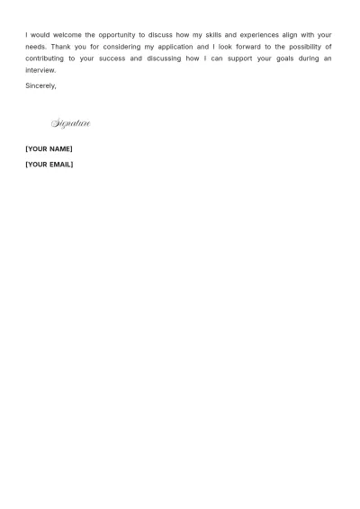 Free Executive Assistant To Partner Cover Letter to Edit Online