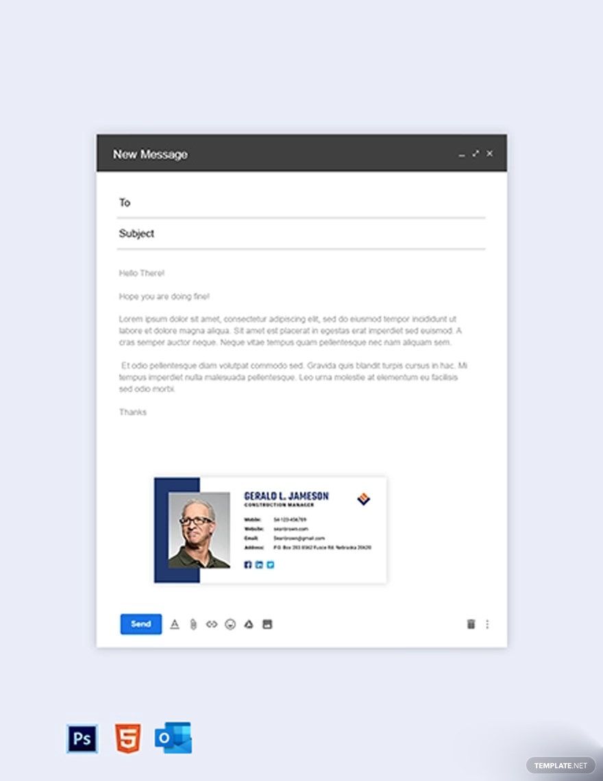 Free Editable Email Signature Templates in HTML5 to Download