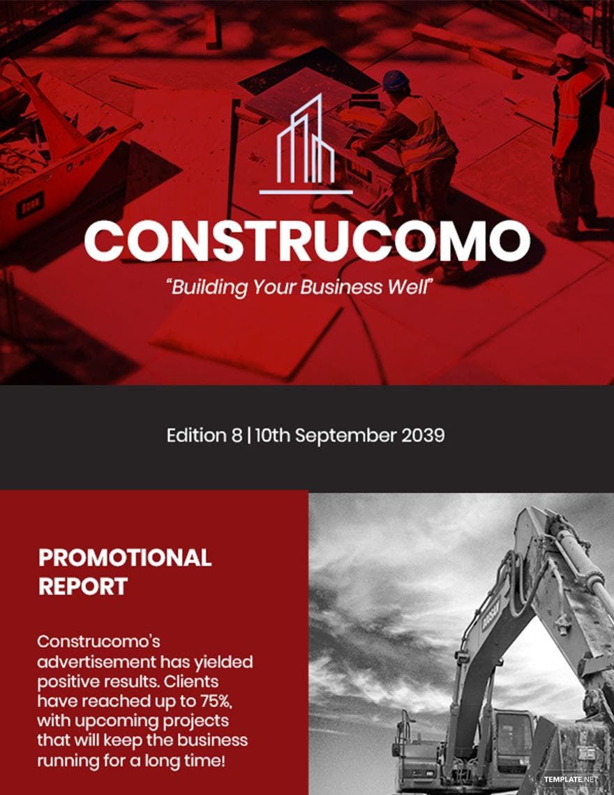 Constructional Promotional Newsletter Template