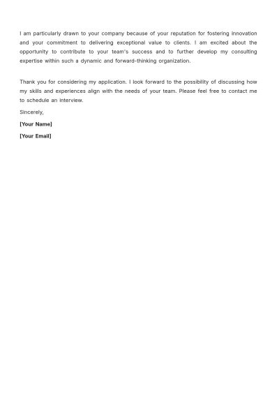Free Management Consulting Cover Letter Template to Edit Online