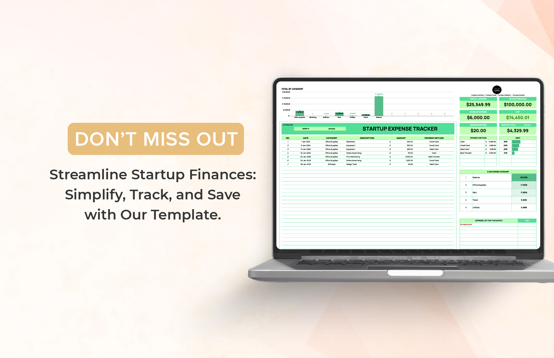 Startup Expense Tracker Template