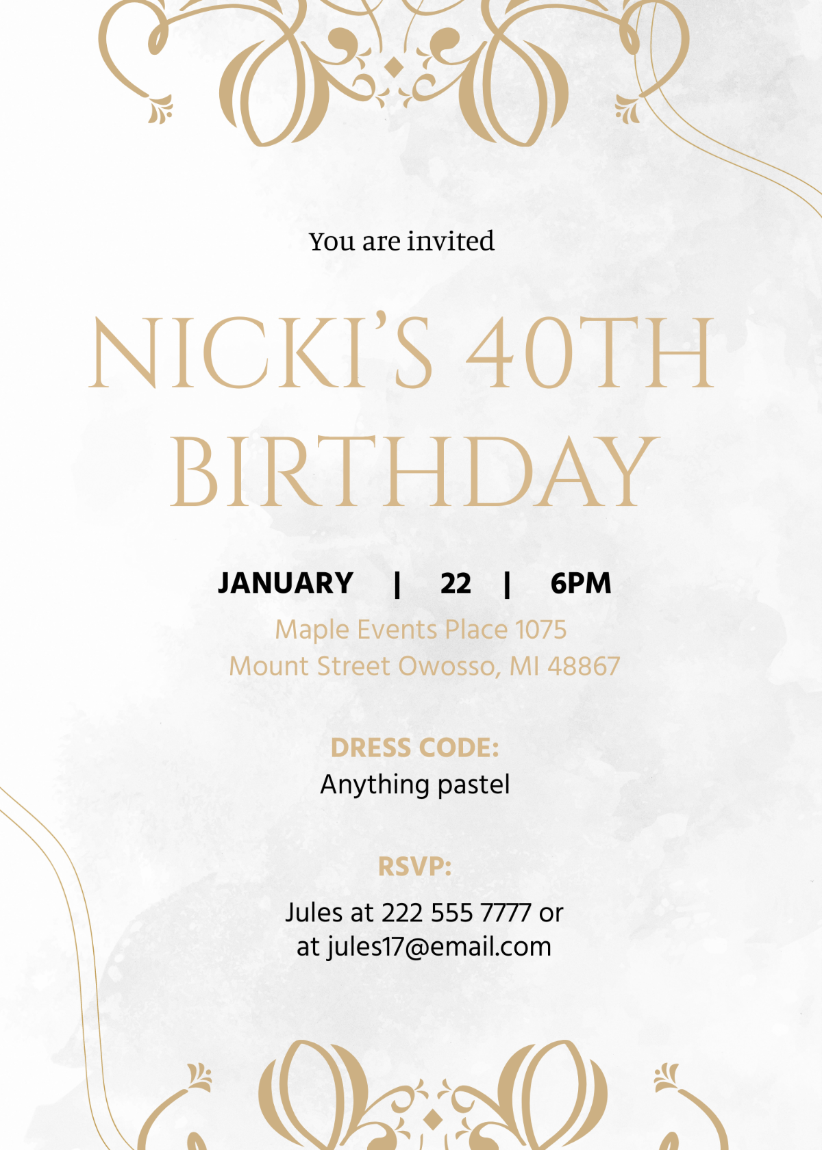 40th Birthday Celebration Invitation