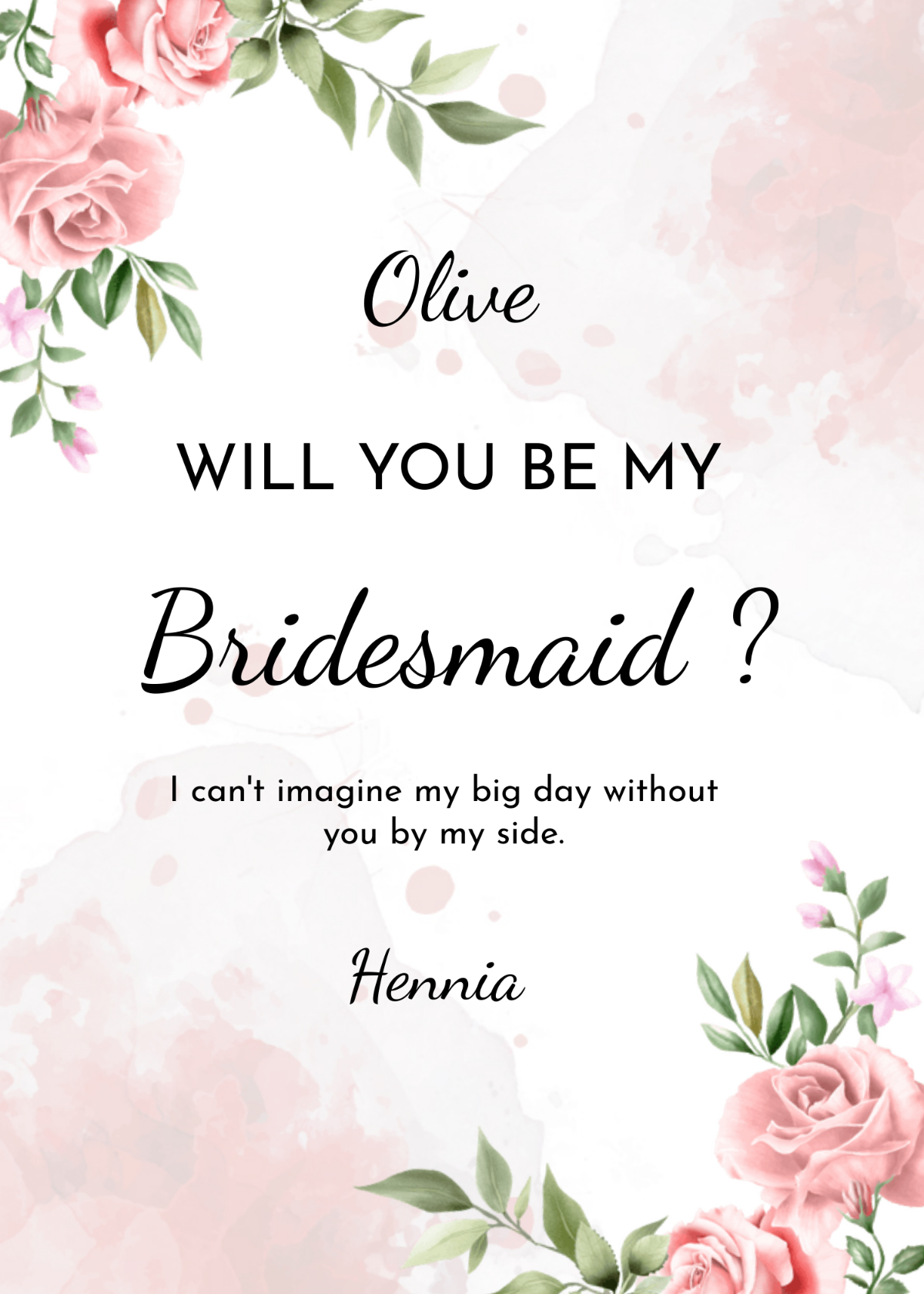 Be My Bridesmaid Invitation