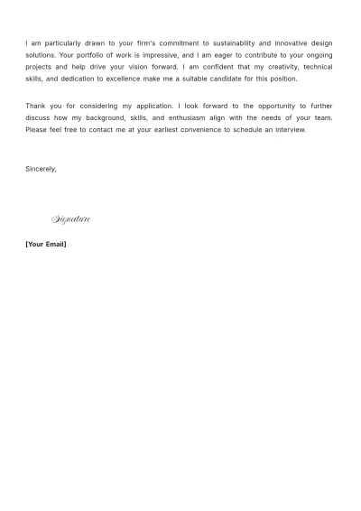 Free Architectural Designer Cover Letter to Edit Online