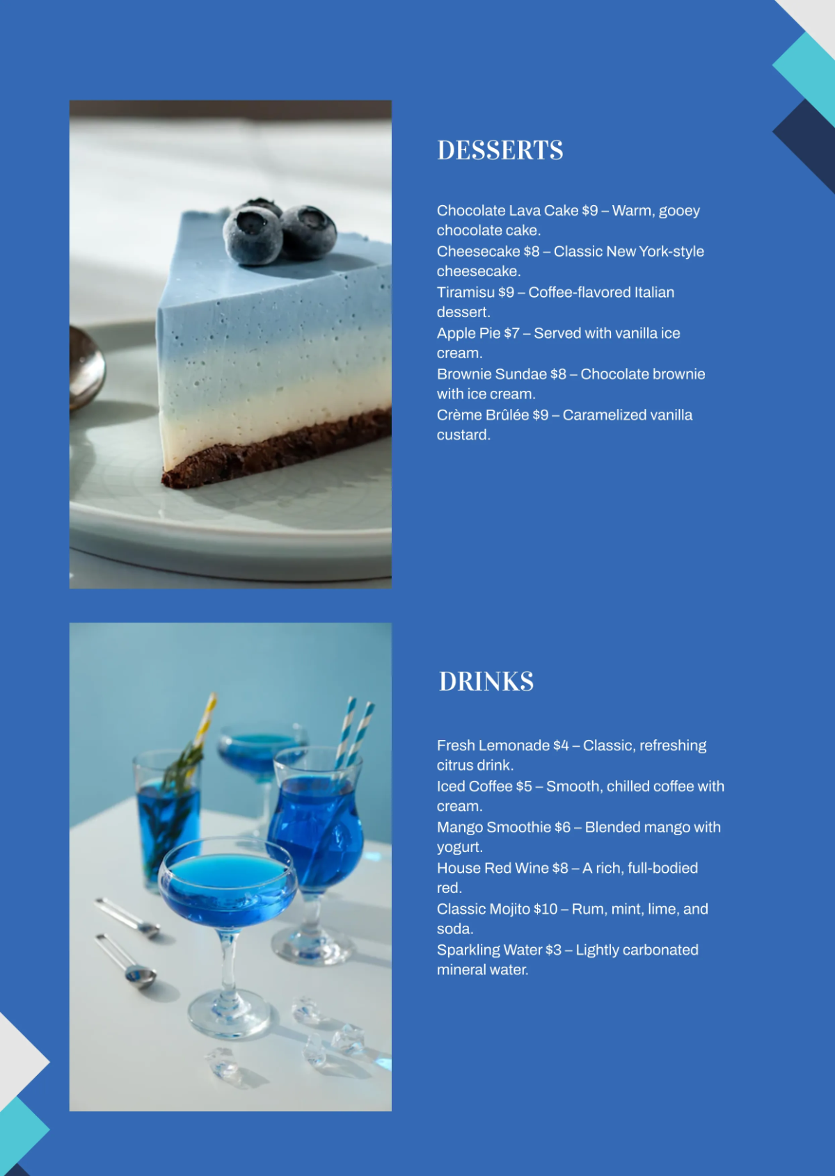 Free Professional Menu Template to Edit Online