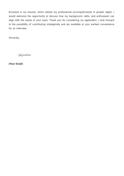Free Strategic Planning Consulting Cover Letter to Edit Online
