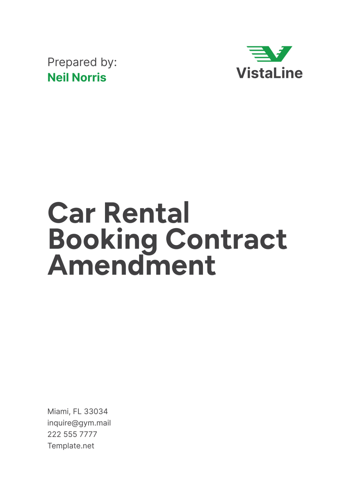 Car Rental Booking Contract Amendment Template - Edit Online & Download