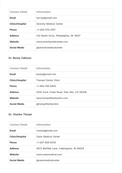 Free Medical Reference List Template to Edit Online