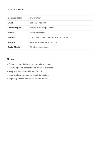 Free Medical Reference List Template to Edit Online
