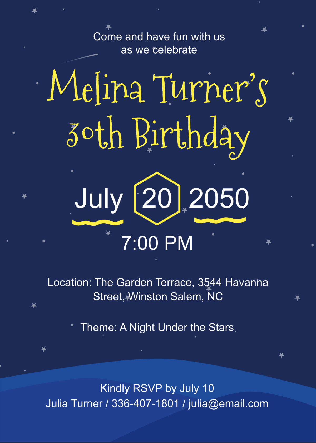 30th Birthday Invitation For Her