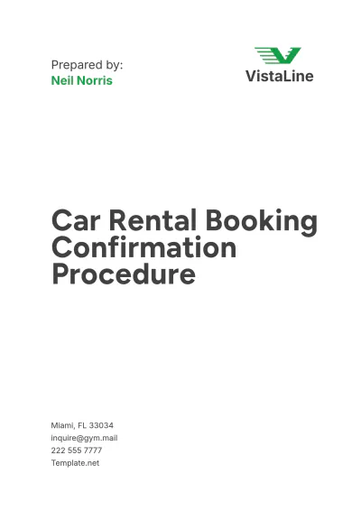 Free Car Rental Booking Confirmation Procedure Template to Edit Online