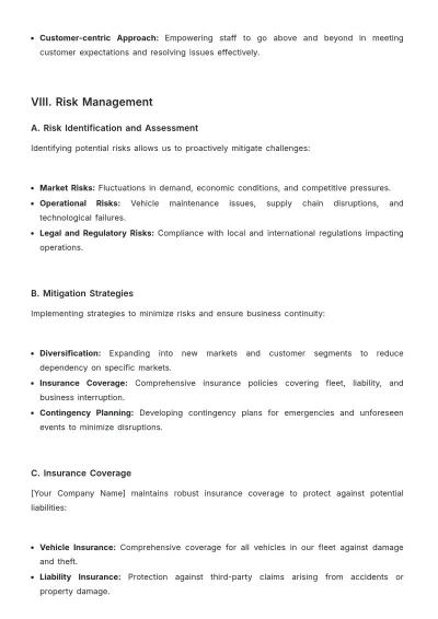 Free Car Rental Yearly Strategy Template to Edit Online