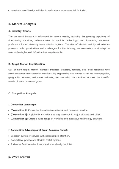 Free Car Rental Yearly Strategy Template to Edit Online