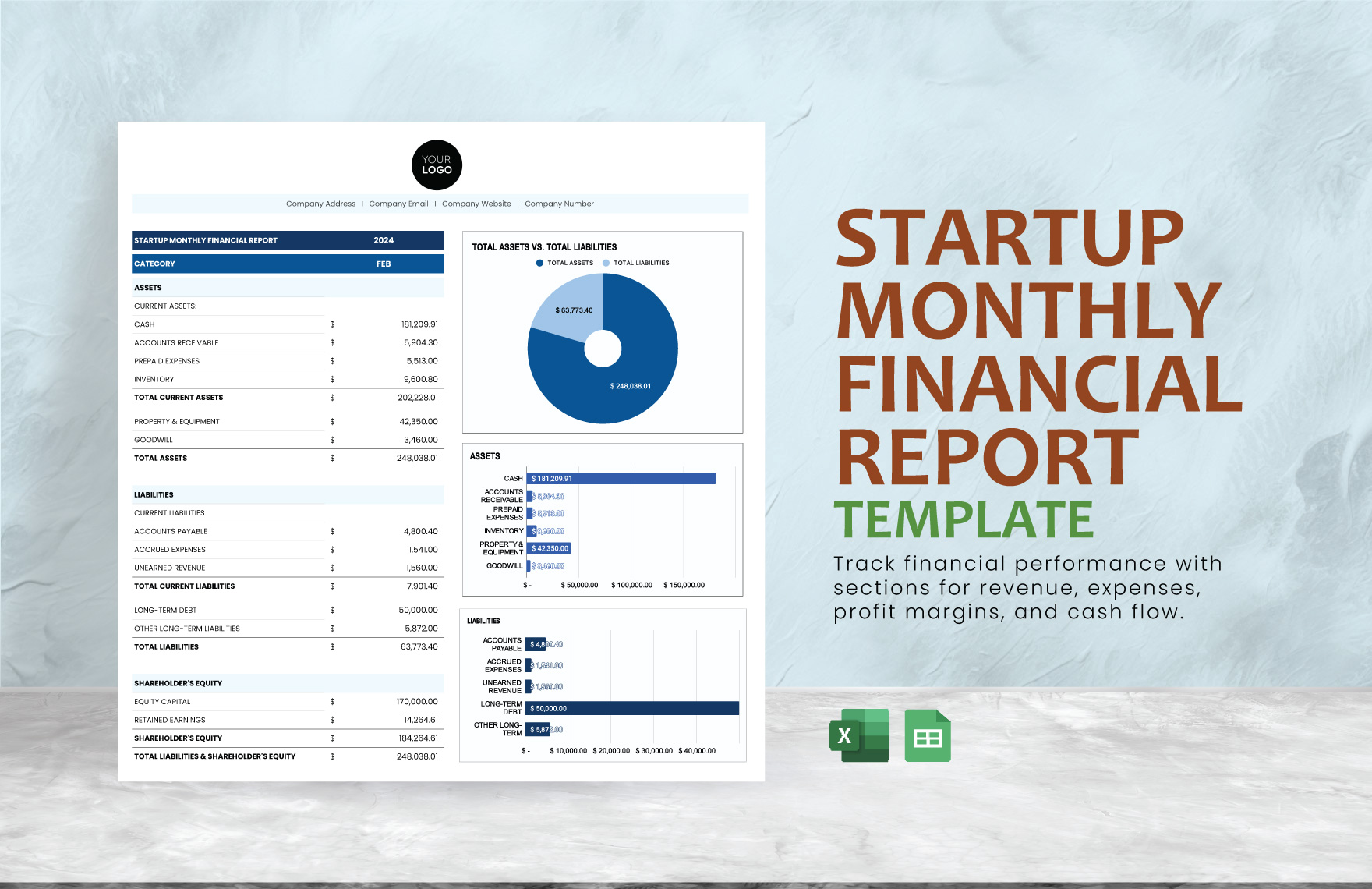 Startup Monthly Financial Report Template