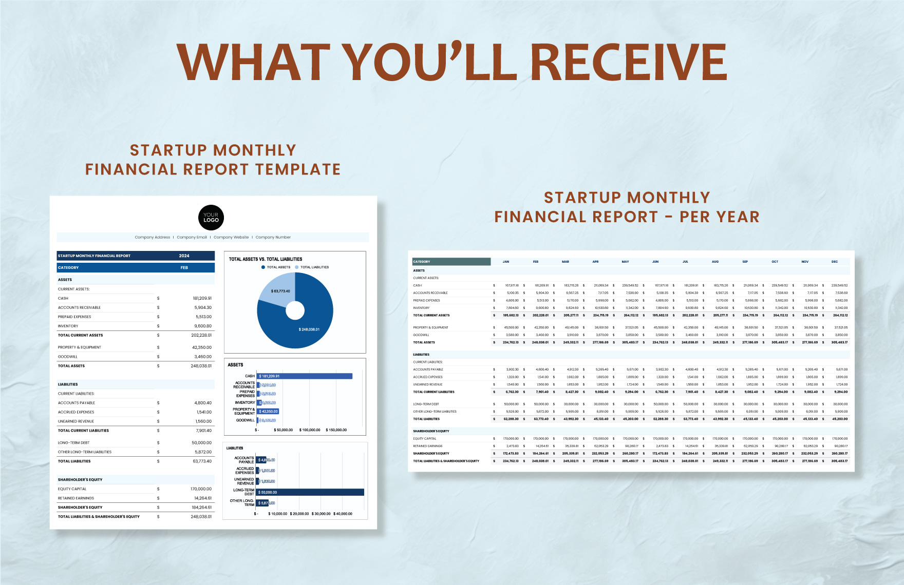 Startup Monthly Financial Report Template