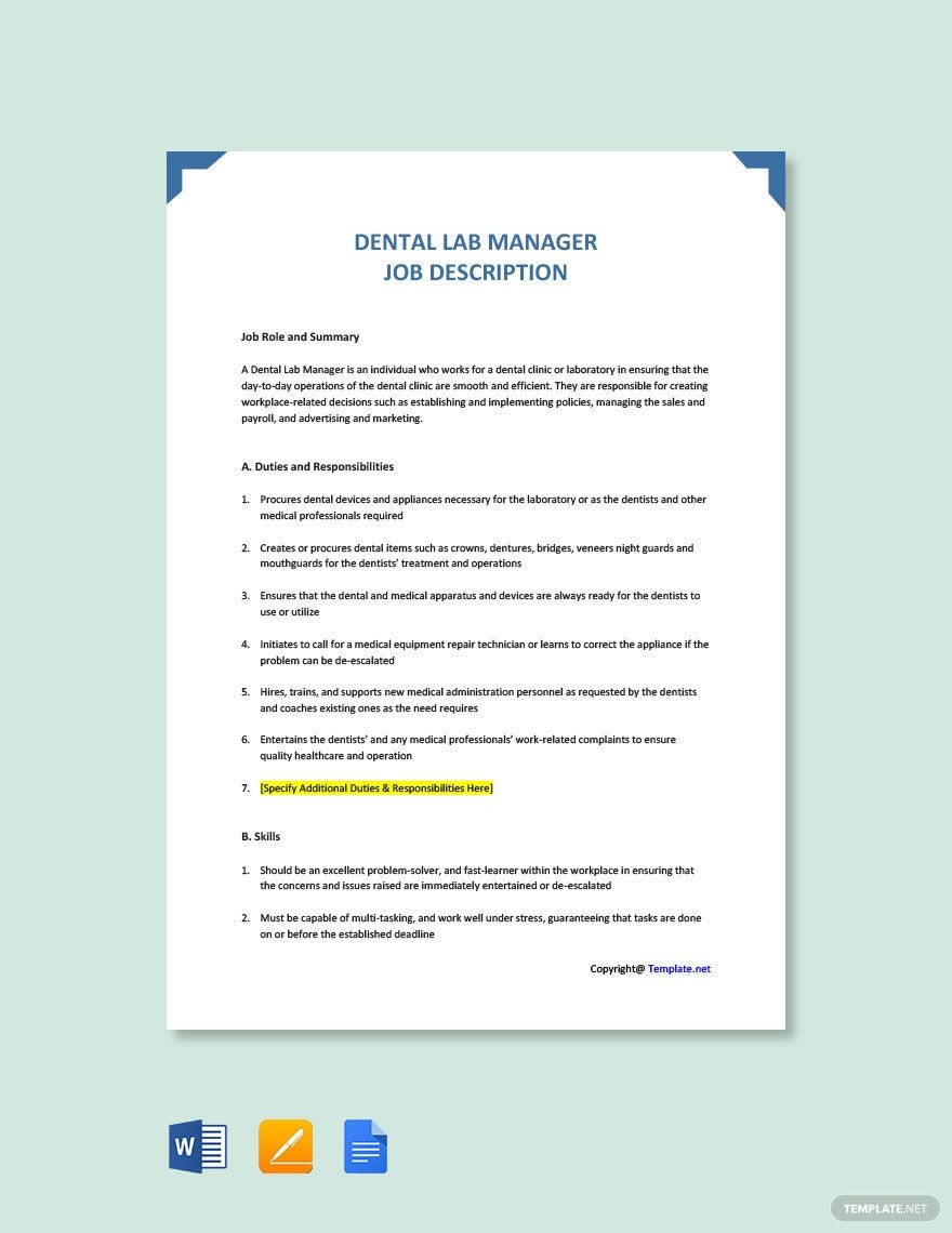 Lab Manager Template in PDF FREE Download
