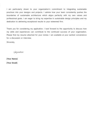 Free Project Designer Cover Letter to Edit Online