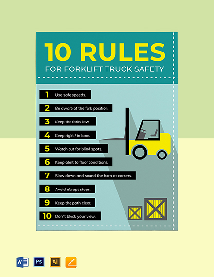 Forklift Safety Poster Safety Guidelines For Forklift Operations W ...