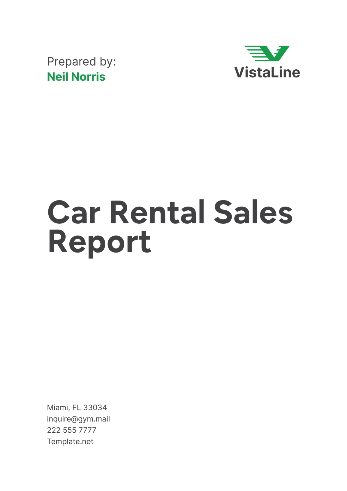 Car Rental Sales Report Template - Edit Online & Download