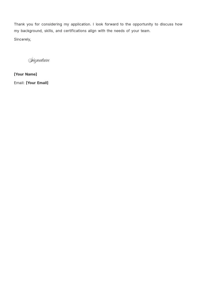 Free Financial Investigator Cover Letter to Edit Online